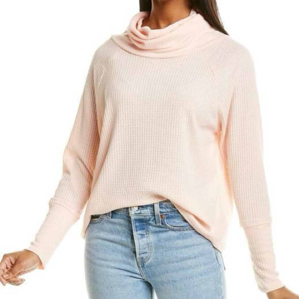 Bobeau Collection Waffle Knit Cowl Neck Top